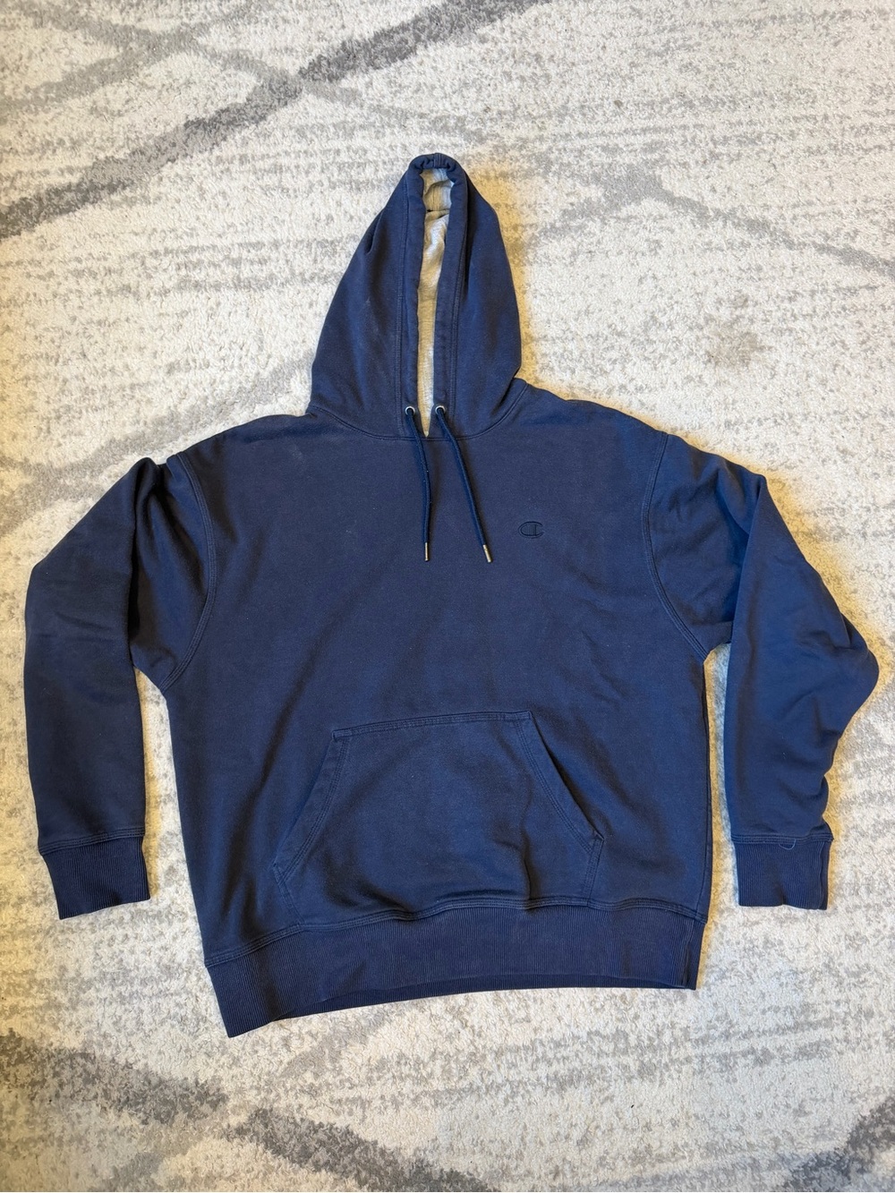 Champion Navy Blue Pullover Hoodie with Kangaroo Pocket